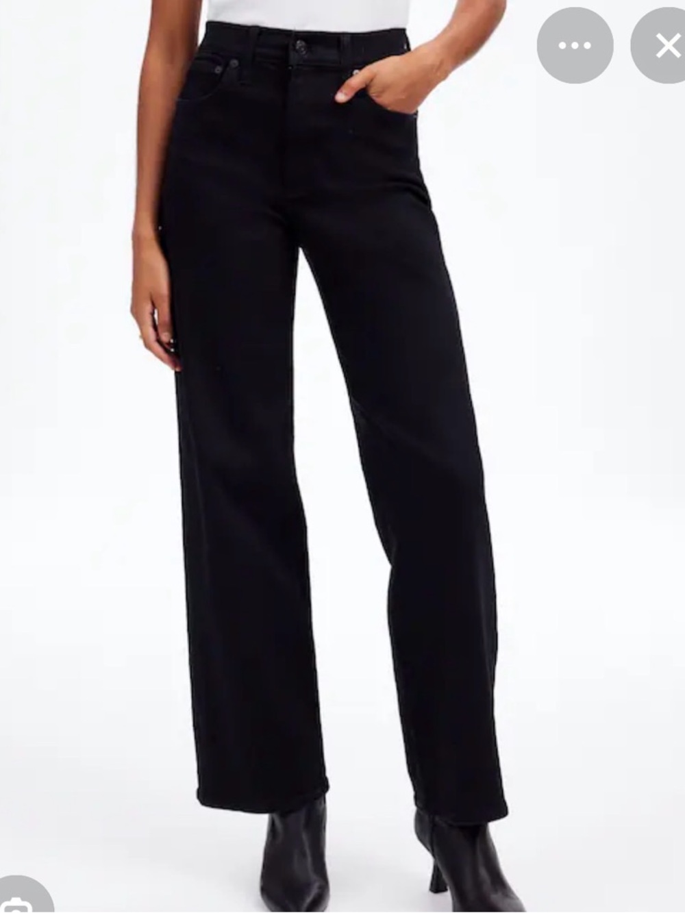 Madewell Perfect Vintage Wide Leg charcoal Denim Jeans